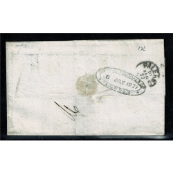 1877 2½d rosy-mauve plate 7. Used on entire. London 9 (Kentish Town) duplex cancel. SG 141.