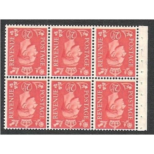 2½d Pale scarlet. Watermark Inverted. SG QB34a Perf Ie