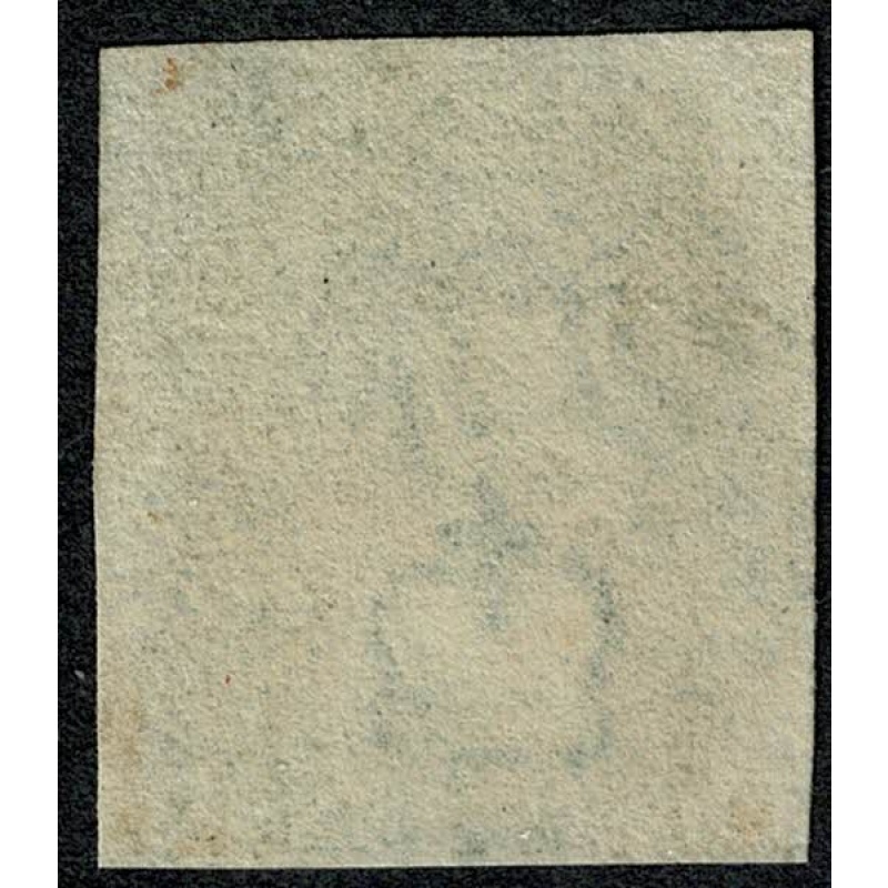 1d black "QE" Plate 10. Cancelled by black Maltese cross. 4 clear (lower) to large margins.
