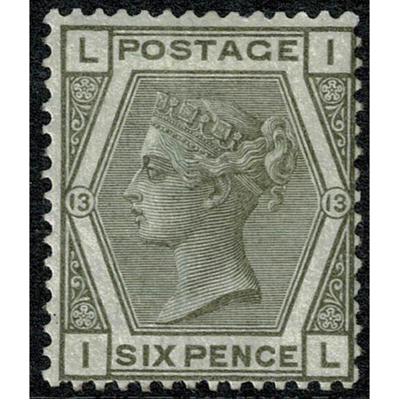 GB SG 147. 6d grey "IL" Plate 13. Unmounted mint.