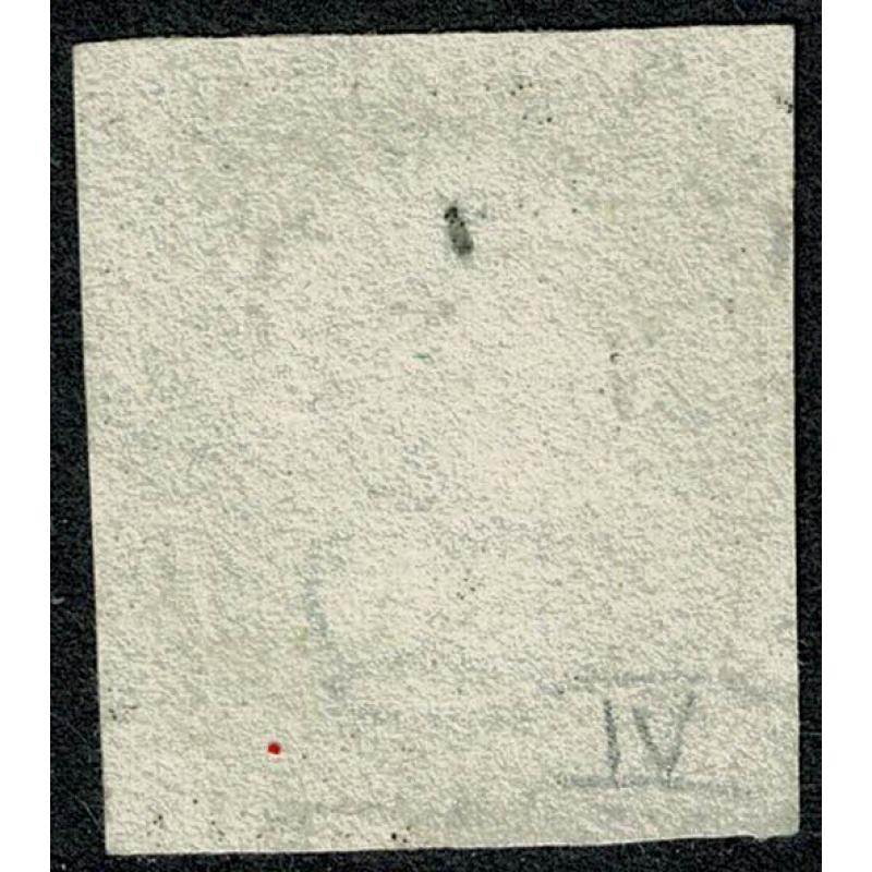 1d black "RK" Plate 4. Four nmargins. Brownish Maltese cross cancellation.