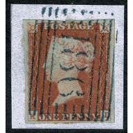 1d red "KD" Plate 85. Fine used on piece.