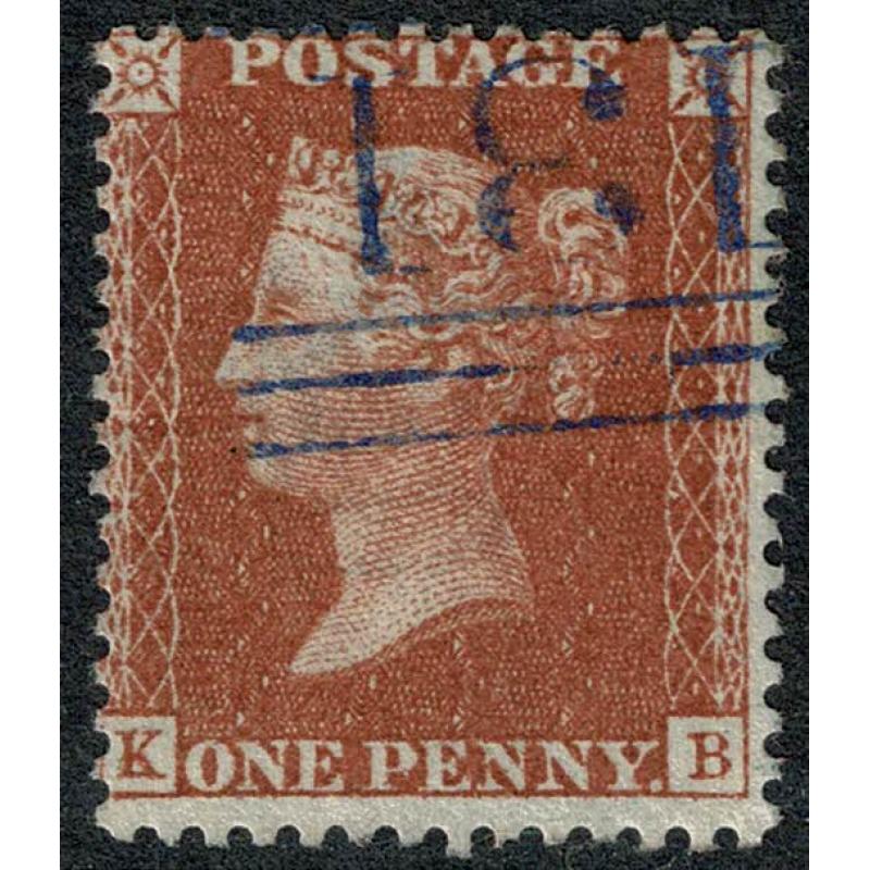 1d red brown. "KB". Cancelled by VIOLET Scottish 131 numeral cancel of Edinburgh. SG 29. Spec. C8uf.