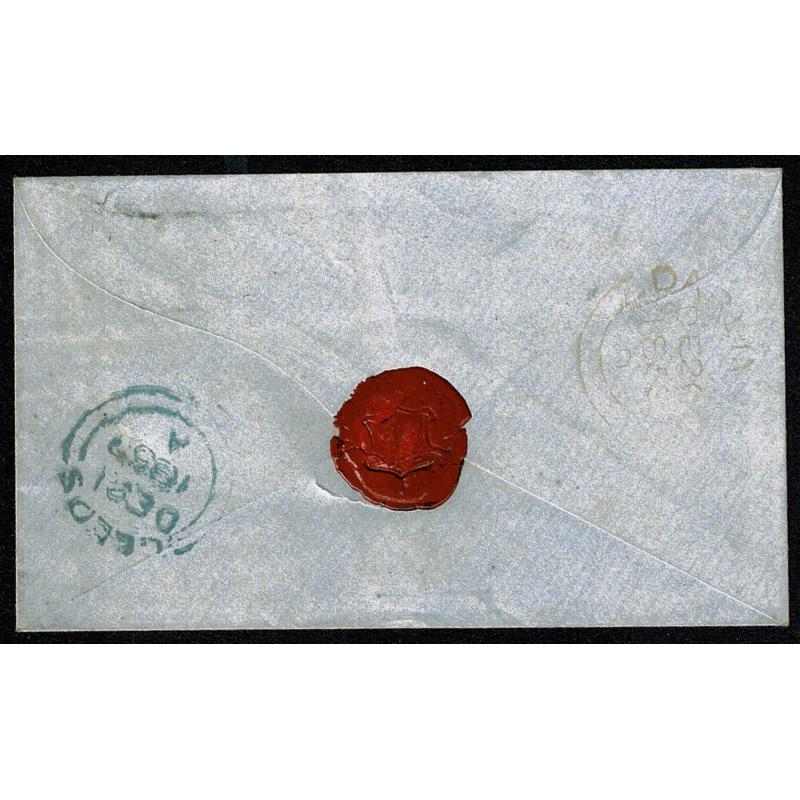 1d red "MF" on envelope to Leeds. Darlington horizontal oval cancellation.