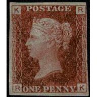 1d Rose-red "RK" Plate 121 Imperforate (Dr Perkins blued paper)