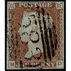 1d Red "MD" Plate 70. "583" Nottingham cancellation. SG 8-12