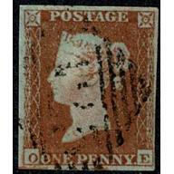 1d Red "OE" Plate 149. Irish Cancellation. SG 8-12