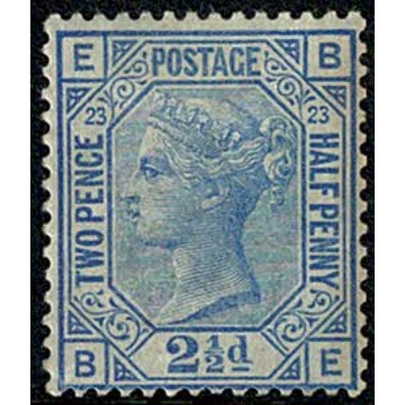 2½d Blue. Plate 23. Lightly mounted mint. SG 157