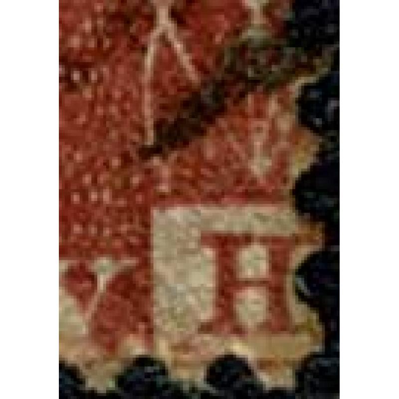 Perforated 1d Red. "KH" Stated to be Plate 37. Perf 16. Wmk Large Crown Die II. SG 36. Spec. C11