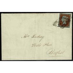 1d Red "DC " 4 margin on entire with BELFAST "62" diamond cancellation. SG 8-12
