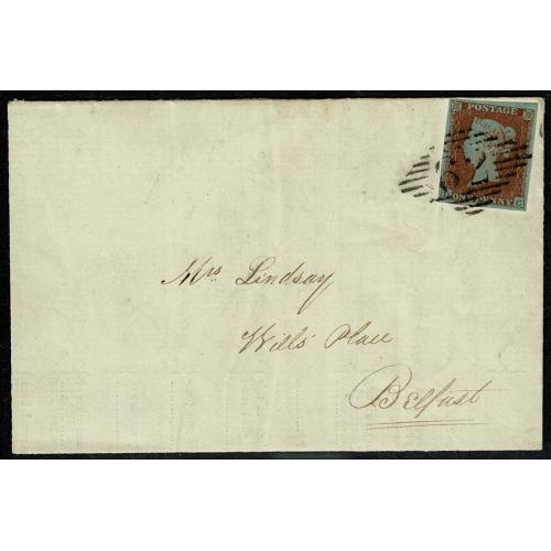 1d Red "DC " 4 margin on entire with BELFAST "62" diamond cancellation. SG 8-12