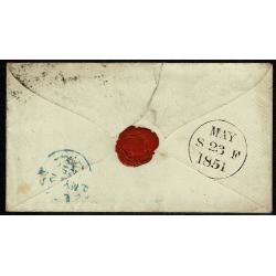 1d Red "EJ " on entire with BELFAST diamond cancellation. SG 8-12