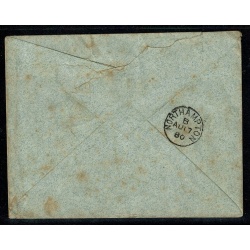 1880 Hand sketched envelope. 1d  venetian red "LH" (SG 166) cancelled by Penmaenmawr duplex.