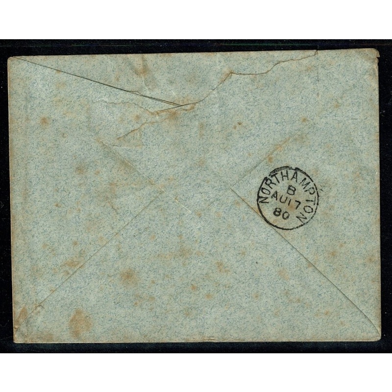1880 Hand sketched envelope. 1d  venetian red "LH" (SG 166) cancelled by Penmaenmawr duplex.