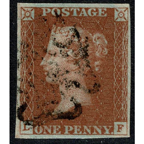 1841 1d Red "LF" Plate 31.  Black MC. 4 good margins.
