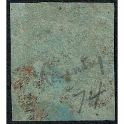 1841 1d Red "LH" Plate 74 Four margin. with re-entry.