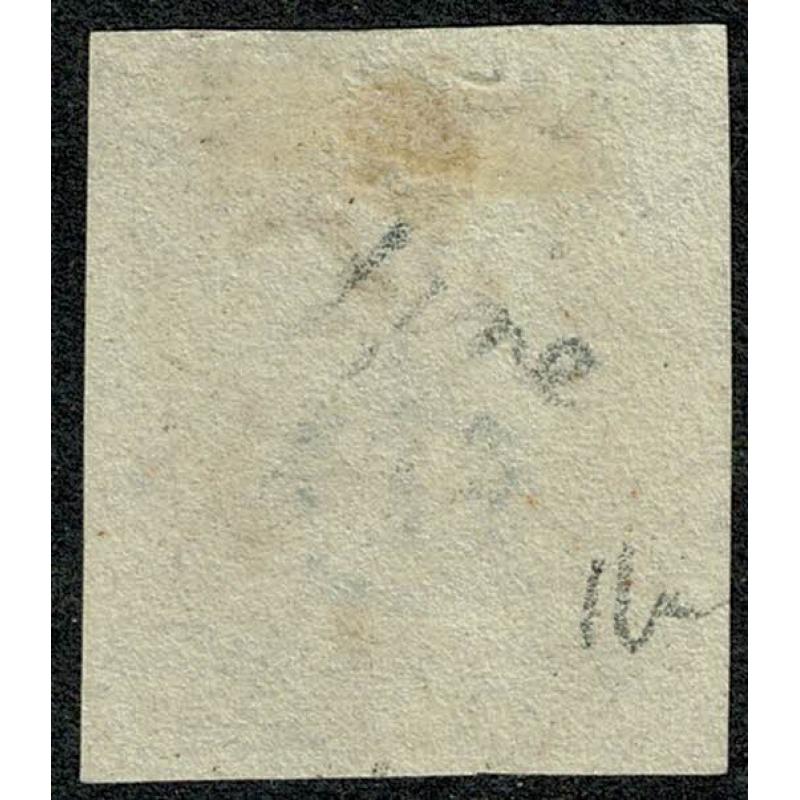 1d Black. Plate 1b "SK". Four margins cancelled by black Maltese Cross