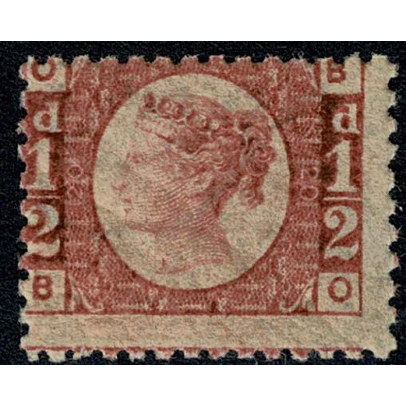 SG 48. ½d rosy mauve "BO" plate 20. Unmounted mint.