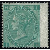 SG 117. 1/- green "IH" plate 4. Mounted mint.