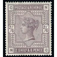 SG 178. 2/6 lilac "NC" Mounted mint.