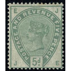 SG 193. 5d green "JE". Unmounted mint.