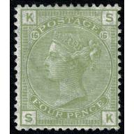 4d sage green "SK" Plate 15. SG 153. Ex Queen's Collection. RPS Cert. Mounted mint.