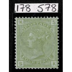4d sage green "SK" Plate 15. SG 153. Ex Queen's Collection. RPS Cert. Mounted mint.