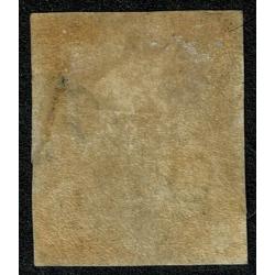 1d Black "DE" Plate 1b. MOUNTED MINT. Showing roller flaw.