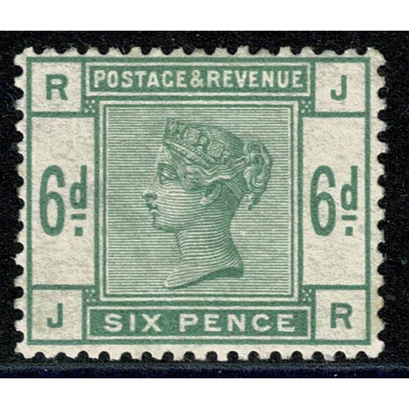 SG 194. 6d green "JR". Unmounted mint.