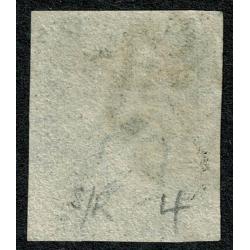 1d black "JG" Plate 4. Four good margins. Black Maltese cross cancellation.