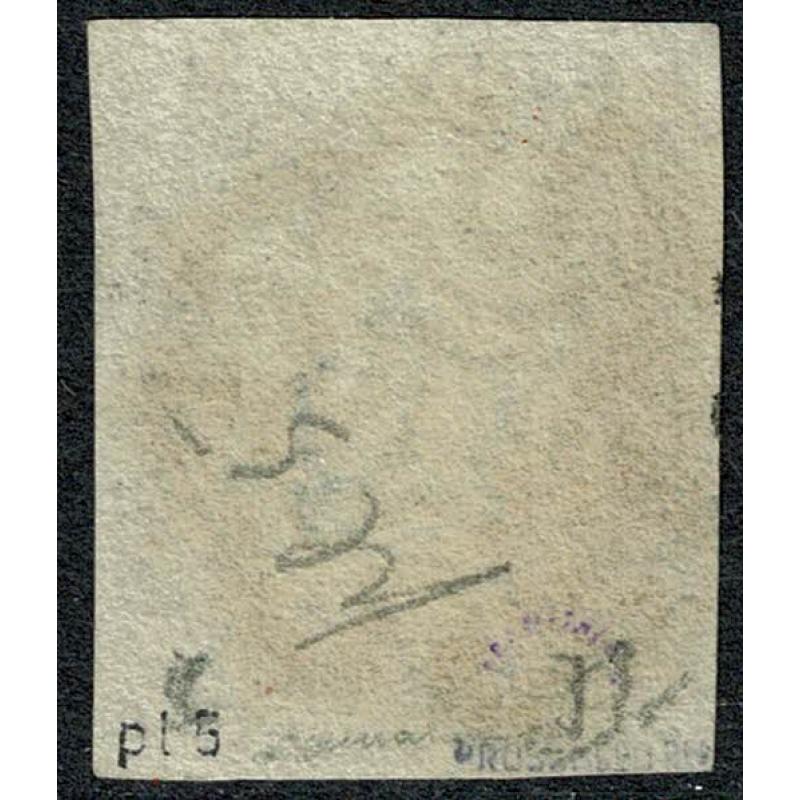 1d black "DJ" Plate 5. Four margins. Black Maltese cross cancellation.