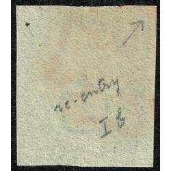 1d Black. Plate 1b "LH". Four margins cancelled by red Maltese Cross